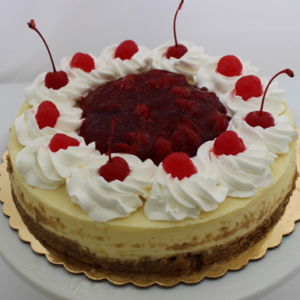 Eggless Cherry Cheesecake